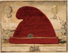 a drawing of a large red hat on top of a piece of paper