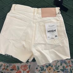 Size 24, New With Tags Denim Rag And Bone Shorts. Too Small For Me. White/Off White, High Waisted White Denim Shorts, Bone White, Shorts White, Rag And Bone, White Denim, Cream White, Rag & Bone, White Shorts, Jean Shorts