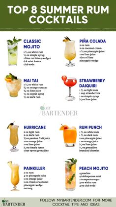 the top 8 summer rum cocktails