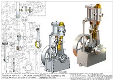 a drawing of a machine with parts on it