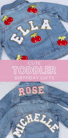 Chenille Letter Patch Jean Jacket for Toddler Name Jacket for Birthday Gift for Girl Personalized Denim Jacket With Cherry Chenille Patch - Etsy Patch Jean Jacket, Jacket Customized, Baby Crafts Diy, Jean Jacket Patches, Girl Patches, Diy Denim Jacket, Toddler Birthday Gifts