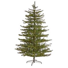 Create a traditional Christmas with this artificial Christmas tree! Maintenance-free, it boasts tiers of evergreen foliage made up of 1762 bendable branches for showcasing holiday ornaments. Pre-strung with 450 clear lights and stabilized on a metal stand, this 7’ tall artificial Christmas tree will make decorating a breeze for years to come. Nearly Natural 7-ft Pine Pre-lit Artificial Christmas Tree with White Incandescent Lights | T1922 Pine Trees Homescreen Christmas, Little Pine Tree Christmas, Christmas Tree Clear Lights, Realistic Artificial Christmas Trees, Fake Christmas Trees, Faux Christmas Trees, Pine Christmas Tree, Artificial Trees, Artificial Tree