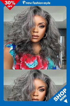 knowfashionstyle Gray White Casual Solid Patchwork Wigs Growing Long Natural Hair, Longer Hair Faster, Purple Fashion Casual, How To Grow Natural Hair, 4c Natural, 4c Natural Hair, Pretty Hair Color, Beautiful Wigs, Wigs Online