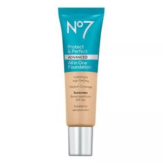 No7 Protect & Perfect Advanced All In One Foundation - Deep Honey - Light To Buildable Coverage - Hydrating Foundation With Spf 50 - Reduces Redness & Blurs Visible Pores (30ml) This All-In-One Foundation Instantly Perfects Your Skin By Reducing Redness, Blurring The Appearance Of Pores, And Providing 24-Hour Hydration. No7 Protect & Perfect All In One Foundation Reduces The Appearance Of Fine Lines And Pores Overtime, While Spf And Antioxidants Help Protect The Skin. Perfects By Evening Out Ski Hydrating Foundation, Foundation With Spf, Glow Tonic, Natural Glowy Makeup, Lip Smackers, Skin Foundation, Perfect Foundation, Broad Spectrum Sunscreen, Nyx Professional Makeup