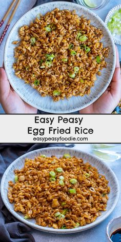 easy peasy egg fried rice recipe on a plate