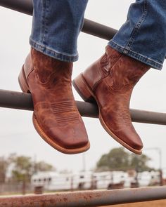 Men's Broad Square Toe Boots | The Doc - Scotch | Tecovas Tecovas Boots, Doc Boots, Caiman Boots, Ranch Boots, Bohemian Cowgirl, Square Toe Cowboy Boots, Cowboy Boots Square Toe, Ostrich Boots, Roper Boots