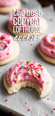 the best copycat lothouse cookies with pink frosting and sprinkles