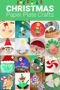 christmas paper plate crafts with the title overlaying it in green and white text