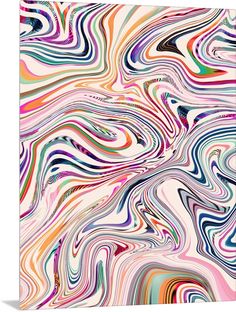 an abstract painting with multicolored lines