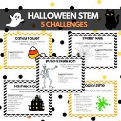 October Halloween fall STEM Activities - 5 Activities and Student Journals Fall Activity 2nd Grade, Class Halloween Activities, Halloween Activity 3rd Grade, Halloween Theme Team Building, Halloween Third Grade Activities, Halloween Themed Stem Activities, Stem Activities Halloween, Fifth Grade Halloween Activities, Halloween For Students