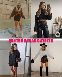 What To Wear In Vegas In Each Season: 57 Outfits - ljanestyle Outfit For Vegas Winter, Los Vegas Outfits Winter, Vegas Fits Winter, Vegas Day Outfit Winter Casual, Winter Clubbing Outfit Cold Weather, Vegas January Outfits, Trip To Vegas Outfits, Las Vegas Outfits Winter 2023