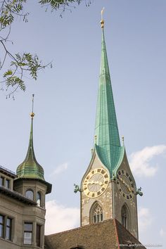 Church Spire in Zurich, Switzerland Day Trips From Zurich, Things To Do In Zurich, Zurich Travel, Switzerland Photography, Switzerland Itinerary, Utah Temples, Lake Zurich, Eat In A Day, Park Hyatt