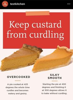 a poster with two slices of pie and the words keep custard from cuddling