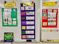 two bulletin boards with different types of writing and pictures on the front, one is for each student