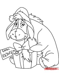 a black and white drawing of a dog holding a box with a sign on it