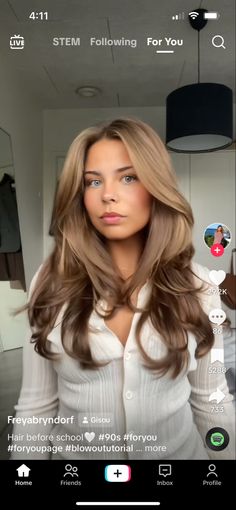 Long Hair Light Brown Balayage, Honey Brown Hair With Layers, Fawn Brown Hair Color, Feyre Hair, Light Gold Brown Hair, Dcc Hair, Emily Billings Hair, Hair Color Match Skin Tone, Light Brown Hair Fair Skin