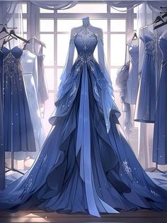 Dreamy Ball Gowns, Ball Dresses Drawings, Ball Gown Dresses Elegant Princess, Villainess Dress, Fantasy Dress Art, Fantasy Dress Drawing