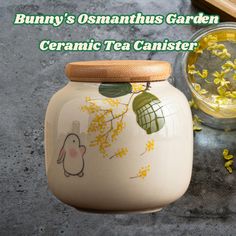 🌟 Limited Time Offer: Celebrate Easter with 25% OFF!  This exclusive discount is only available for the first month of the year to mark a fresh start!  Grab yours before it's gone! 📦🚀 ✨ Bunny's Osmanthus Garden - Ceramic Tea Canister ✨ 🐰🌸 Store your tea with style, freshness, and charm! 🌿🍵 🌟 Why You'll Love It: This ceramic tea canister is the perfect blend of functionality and artistry, designed to keep your tea fresh 💨 while adding a whimsical touch 🌸 to your home. Whether you prefer Tea Jar Gift, Osmanthus Tea, Loose Leaf Tea Storage, Painted Bunny, Tea Canister, Tea Jar, Tea Storage, Bunny Lovers, Tea Canisters