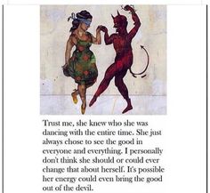 an image of two women dancing in front of a wall with the caption'trust me, she knew who she was dancing with the entire time she just chose to