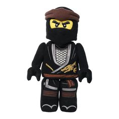 a black ninja doll with yellow eyes