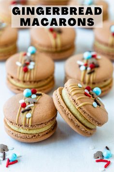 there are some cookies that have been made to look like the characters in the movie gingerbread macarons