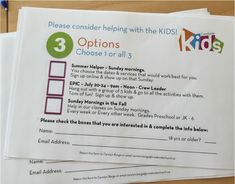 three children's options to choose from in the printable worksheet for each child