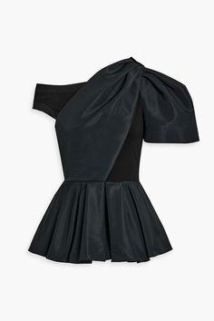 Shop on-sale ALEXANDER MCQUEEN One-sleeve jersey-paneled faille peplum top for Woman. Browse the best deals from ALEXANDER MCQUEEN and luxury fashion at The Outnet. Peplum Fabric, Tailored Fashion, Cocktail Attire, Lingerie Dress, Lace Slip, Home Design Decor, Clothing Care, Badgley Mischka, Lingerie Sleepwear