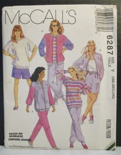 an adult and two children's clothing sewing pattern