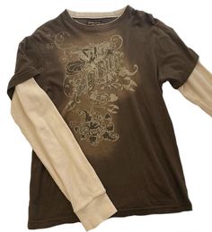 Affliction Shirts 2000s, Double Layer Shirt, Layer Shirt, Dragon Graphic, Layered Shirts, 2000s Fashion Outfits, Cool Fits