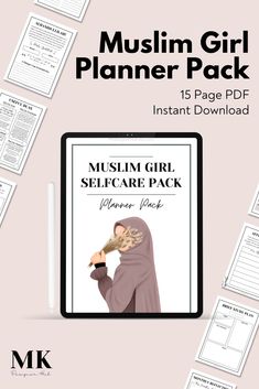 Elevate the self-care journey of young Muslim girls with my Self-Care Planner Pack. This planner pack features dedicated Dua (supplication) pages, gratitude sections, affirmations, goal-setting tools, and reflective spaces. It's the perfect companion for personal growth, well-being, and faith development, offering a meaningful way to nurture a deeper connection with Allah while cultivating positivity and mindfulness. Ideal for girls seeking to empower themselves on their spiritual journey. Muslim Planner, Quran Journal, Practicing Self Love, Muslim Girl, Study Plan, Journal Template, Habit Tracker, Muslim Girls, Canva Templates