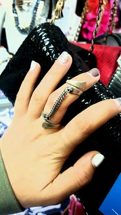 "♦ A double ring with chain full of chic, made of silver-plated brass, Designed by punk style. The rings are a free size and they can tune in to any finger, Adjustable ring. size ring: 0.78\"(2.cm) ( you can open the ring to free size) long chain: 1.37\" (3.5cm) ♦ This piece of jewelry is perfect as a gift for yourself, for a friend, every day and evening. If you're interested in sending a gift to a third party, just write your message to the recipient and I will do so with joy. ♦ The jewel will Punk Stainless Steel Jewelry With Metal Ring, Punk Style Stainless Steel Metal Ring Jewelry, Trendy Silver Rings With Adjustable Chain, Silver Open Chain Ring, Edgy Adjustable Silver Rings, Adjustable Metal Chain Ring, Trendy Silver Chain Ring As Gift, Trendy Silver Chain Ring Gift, Silver Open Metal Chain Ring