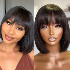 ※Wigs Style: Lace Front Wigs Straight Hair Wig ※Wigs Size: 13*4 Lace Frontal/13*5*0.5 T part Lace/ No Lace Bob Wig ※Hair Material: 100% Human Hair Wig Without Chemical Processed ※Hair Color: Natural Black Color ※Cap Size: Cirumference:22-22.5 inches; Front to nape: 13.5 inches; Ear to ear: 15.25 inches ※Texture: Straight Hair wigs, Natural Hair line, Soft, Comb Easily, Minimal Shedding, No Tangling ※Shipment: USPS Express 2 business days; USPS 3-5 business days; DHL/ UPS 4-5 business days; To th Short Bob Straight Hair, Bob Straight Hair, Straight Hair Bob, Short Bob Straight, Bang Hair, Straight Hair Wig, Straight Bob Hairstyles, Bob Straight, Wig Bob