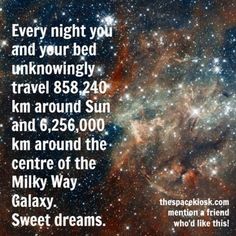 an image of the sky and stars with a quote about it that says, every night you