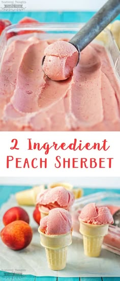 two ingredient peach sherbet ice cream