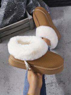 Women's Thickened Warm Snow Boots, Autumn & Winter New Style With High-Quality Fabric And Thickened Sole, Elegant & Casual With Perfect Height, Versatile Ankle Boots Maroon     Plain    Women Shoes, size features are:Bust: ,Length: ,Sleeve Length: Trendy Shoes Winter 2024, Cute Winter Shoes For Women, Preppy Uggs, Women Snow Boots, Fluffy Shoes, Christmas Shoes, Warm Snow Boots, Warm Shoes, Elegant Casual