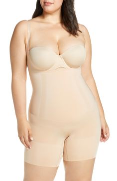 Shaper Bodysuit, Thigh Shaper, Sculpting Bodysuit, Open Bust, Tie Waist Top, Bodysuit Designs, Skirts And Dresses, And Dresses, Sleek Look