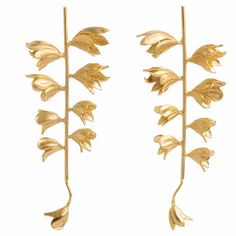 Step into sophistication with our handmade gold earrings. These exquisite earrings showcase a stunning bluebell design, with each piece meticulously crafted and plated in 24k gold. The elegant floral arrangement brings a touch of nature-inspired charm, perfect for both special occasions and everyday elegance. Care and maintenance instructions:   Storage: Store each piece of jewellery individually in the original packaging or a soft pouch to prevent damage. Cleaning: Frequently polish your jewell Gold Flower Shaped Brass Earrings, Yellow Gold Flower-shaped Gold Plated Earrings, Gold Flower-shaped Elegant Chandelier Earrings, Bell Earrings, Bohemian Leaf-shaped Brass Jewelry, Yellow Gold Leaf-shaped Brass Earrings, Blue Bell, Everyday Elegance, Summer Color Palette