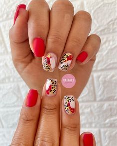 900+ Nails ideas in 2022 | nails, nail designs, pretty nails Red Nails With Animal Print, Red Animal Print Nails, Nails Rojas Cortas, Red And Pink Nails Ideas, Easy Easter Nails, Easter Nails Ideas, Summer Nail 2023, Easter Nails Designs, Beautiful Summer Nails