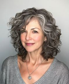 Top Curly Hairstyles for Women Over 60: Stylish and Easy to Maintain - AskNaij Shoulder Length Hair Styles For Women, Maintaining Curly Hair, Grey Hairstyle, Hair Jazz, Grey Curly Hair, Medium Length Curly Hair, Long White Hair, Haircuts For Medium Length Hair