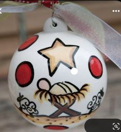 a christmas ornament with a star on it