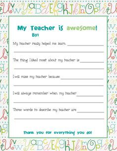 a teacher is awesome printable thank card