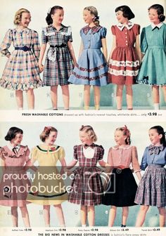 40s Mode, Children's Dresses, Girls Dresses Sewing, Vintage Girls Dresses, 1950s Style, 40s Fashion, 50s Dresses