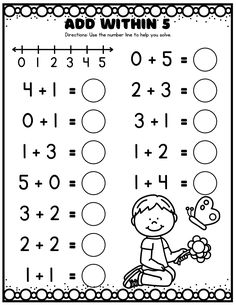 an addition worksheet with numbers and symbols to help kids learn how to use them