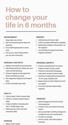 motivation list for more productive life More Productive Life, Motivation To Get Life Together, Changing Your Life In 6 Months, Evy Pompourous, Motivation For Productivity, 6 Month Life Change Plan, How To Work On Yourself For 6 Months, How To Make Your Life Aesthetic, Change Life In 6 Months