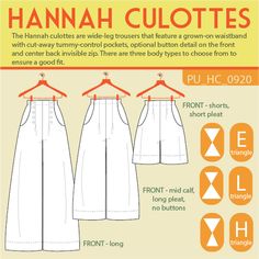 Hannah Culottes - PDF by Pattern Union Culottes Pattern, Zipper Parts, Stylish Pants, Envelope Design, Sewing Blogs, Patterned Sheets, How To Sew