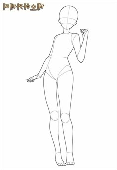 an outline drawing of a female figure with her hands in her pockets and legs out