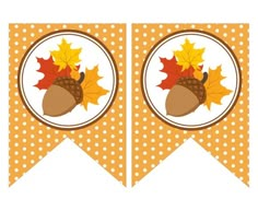 an autumn banner with leaves and acorns