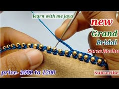 the video shows how to make a beaded bracelet with beads and thread on it