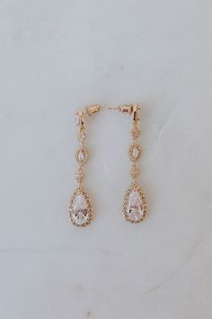 Beautiful drop earrings with tiers of dangling crystals. Wedding Help, Wedding Attire, Base Metal, Gold And Silver, Timeless Style, Rush, Timeless Fashion, 925 Silver, 18k Gold