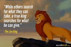 the lion king quote with an image of simba and scarp on it's face